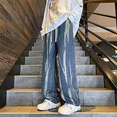 819时尚新款休闲牛仔裤港风美式宽松直筒特批38，男装牛仔裤，星座215-2（原311A-2）