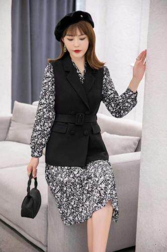 西装马甲两件套连衣裙，现货四个尺码，女装西装，依柏璐