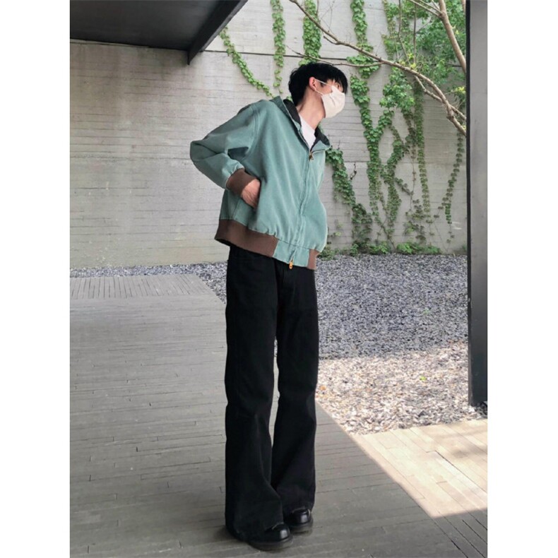 【有货】湖水绿Boxy短款连帽外套男春秋美式帆布夹克Y166CC-特P63,男装夹克,星座1007（原301D）