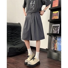 美式高街西装短裤男款夏季小众青少年宽松垂感韩版运动过膝五分裤，男装牛仔裤，星座1013