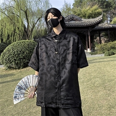 F234-P422024夏季新款风短袖衬衫男设计感潮牌休闲衬衣现货，男装衬衫，星座512-6
