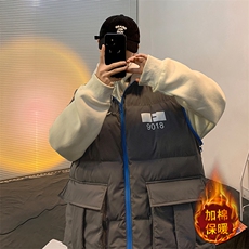 男棉衣拼接设计感冬季潮流工装口袋保暖棉服Z21AW112-P165限198，男装棉衣，电商A089-1