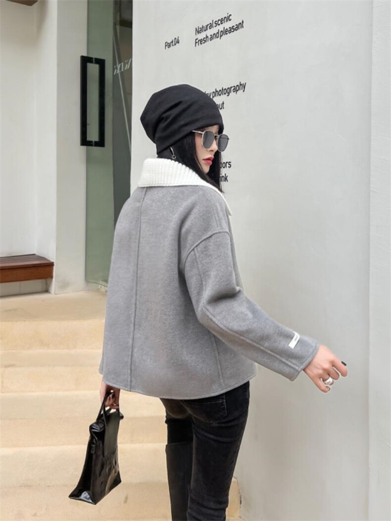 帶毛线领双面呢外套，其它，天使公主