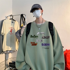 ！圆领卫衣男装港风长袖T恤男外套男WY163-P28，男装卫衣，电商B367