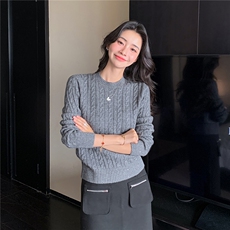 2025秋冬百搭时尚简约半高领保暖针织衫，女装羊绒衫，玛卡隆羊绒