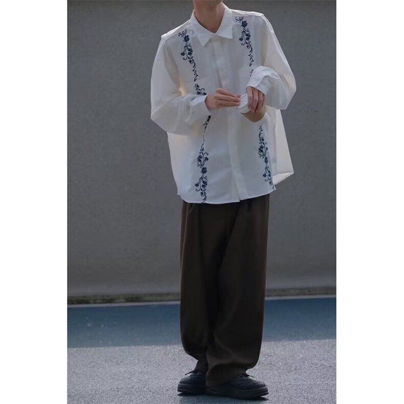 JY726-P41韩版潮流百搭裤子夏季薄款坠感阔腿拖地长裤,男装休闲裤,星座1501-3
