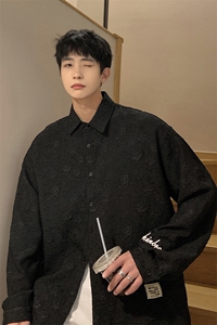 港风花型长袖衬衫男大码情侣风衬衫男长袖衬衣男CCS8734P45图片