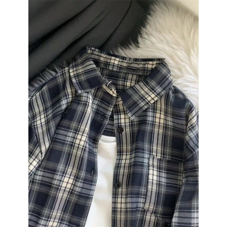 【有货】V3211LL-P38 cleanfit藏青色格子衬衫男美式衬衣图片