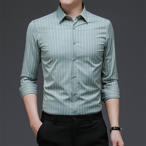 春秋季商务休闲长袖衬衣中青年男士竹纤维百搭衬衫 BSN7387-P60图片