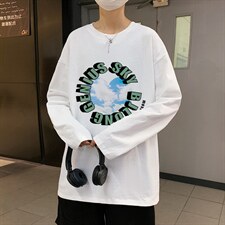 ！秋季打底衫男卫衣男潮流圆领纯棉长袖T恤男CX296-P25图片
