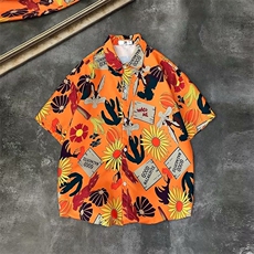 新款宽松衬衫时尚潮流衬衫夏威夷风短袖衬衫休闲外穿W1027-P25，男装衬衫，星座512-2