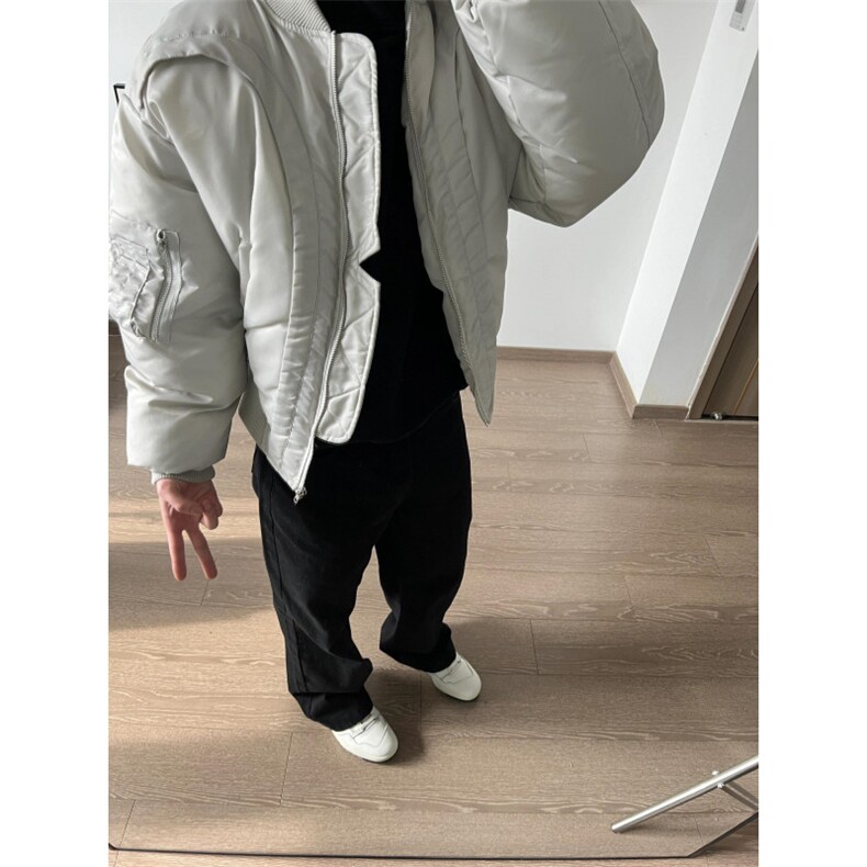【有货】JR5002CC-特P115弧形飞行夹克棉服男加厚机车棒球服外套,男装夹克,星座1007（原301D）