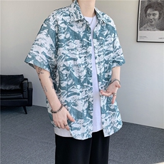 现货！夏季薄款爆裂纹衬衫短袖男抖音得物可送样-EX50554-特P30，男装衬衫，电商A061