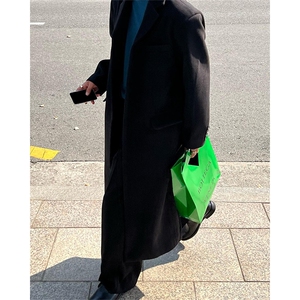 大货高品质~美式cleanfit男士中长款过膝毛呢大衣外套Y986-P125图片