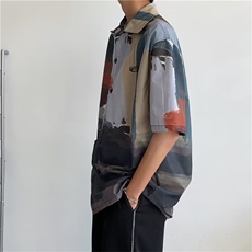 男春秋情侣宽松休闲衬衣C612P30，男装衬衫，星座1116-2