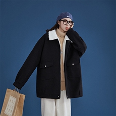 TP98N58毛呢羊羔毛棉服加绒加厚OVERSIZE韩版宽松上衣外套，男装棉衣，电商A170
