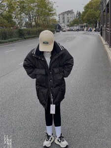 韩版中长款羽绒服图片