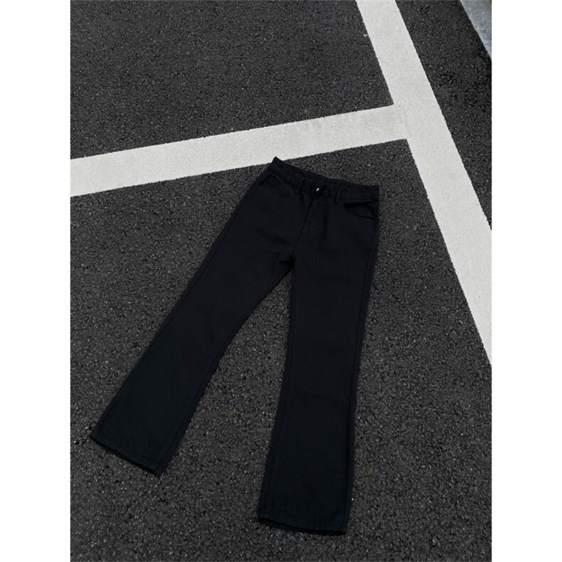 2024/纯黑色微喇叭直筒修身高街牛仔裤潮1005-3-SG765-特P35控58，男装牛仔裤，星座1005-3