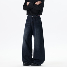 【现货】XZ1218BKN9048特价P54美式复古彩色字母标语阔腿牛仔裤，男装牛仔裤，星座1218（原611-3）