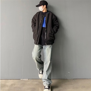 潮牌阔腿牛仔裤男夏季薄款美式高街裤子男直筒休闲长裤T7422-p42图片