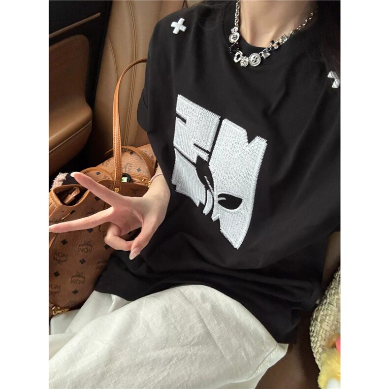美式复古字母印花短袖T恤男女夏季宽松休闲百搭圆领半袖上衣TX103图片