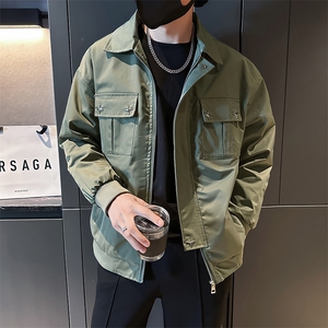 2024新款工装外套男士潮牌痞帅翻领飞行夹克休闲秋装上衣JK10-P95