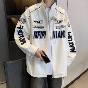 美式炸街外套男街头潮牌宽松痞帅机车服情侣皮衣夹克PY3363-P70图片