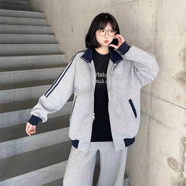抖音得物高品质美式高街重磅结构设计拼接织带立领卫衣外套CM42,男装卫衣,电商A486