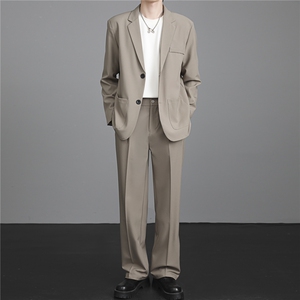 西服两件套装男春秋修身青年帅气男士休闲西装韩版小西服外套