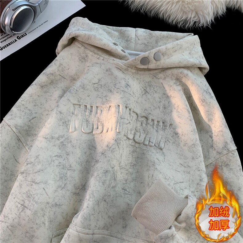 ！815A-W2207-P55特加绒65控88凹凸印卫衣上衣情侣装套头扎染，男装卫衣，星座815A