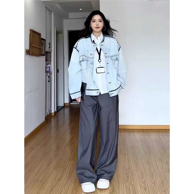 有货DJK2567-批70美式高街vibe牛仔外套女春秋夹克图片