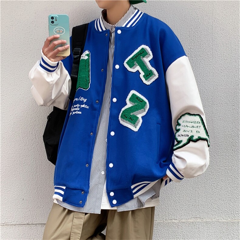 外套男潮牌百搭休闲宽松夹克oversize棒球服2023新款JK08825-P65,男装夹克,星座308B-1