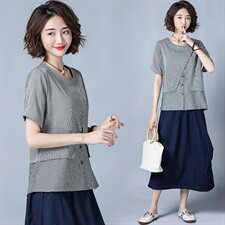 2025年新款女装夏季裤黄色短袖衬衫上衣短裤休闲时尚女，女装蕾丝衫/雪纺衫，风姿绰