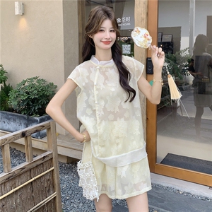 《现货好数据》26夏新中式提花短裤套装女RF2B153-7019-P155-K248图片