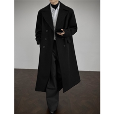 冬季加厚过膝长款毛呢大衣休闲韩版百搭休闲呢风衣外套，男装风衣，电商A430（原星座702）