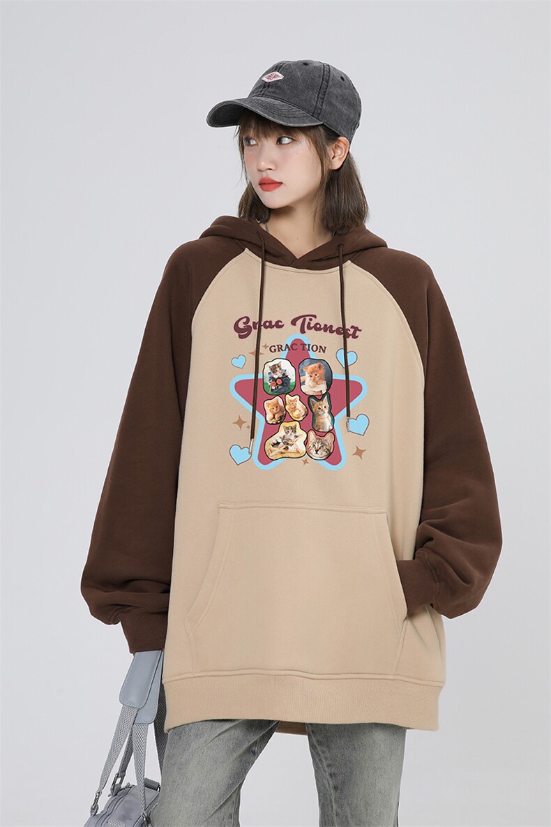 中性风新款秋季时尚百搭宽松字母印花潮流卫衣WY58P58控78,男装卫衣,A247A
