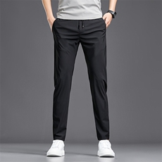 男士新款2023夏季青年长裤中腰冰丝修身弹力时尚休闲裤男，男装休闲裤，电商B360