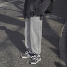 2021新款港风宽松百搭运动针织休闲卫裤男韩版九分长裤DS752T，男装休闲裤，电商A102