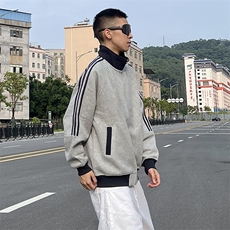 抖音得物高品质26春装美式高街重磅结构拼接织带立领卫衣外套CM42，女装短外套，电商A486