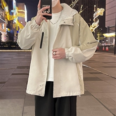 顿外套男春秋2024新款防风防水夹克男连帽宽松休闲褂J675/P65，男装夹克，星座506