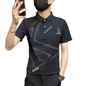 PL019-P35控55夏季翻领男士短袖纯棉t恤潮牌POLO衫男装带领子半袖图片