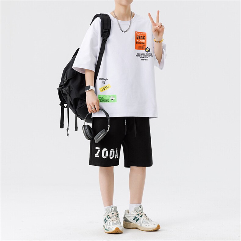 主推夏季新款印花短袖短裤套装青少年套装TZ6132特批40,男装休闲套装,星座210-1