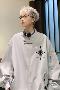 港风 24新款春季时尚百搭棒球服印花情侣夹克外套F363 P65控88图片