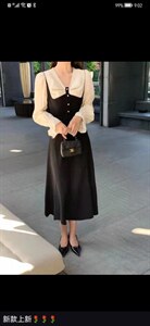 珍珠大领子连衣裙,女装连衣裙,时尚秀衣阁