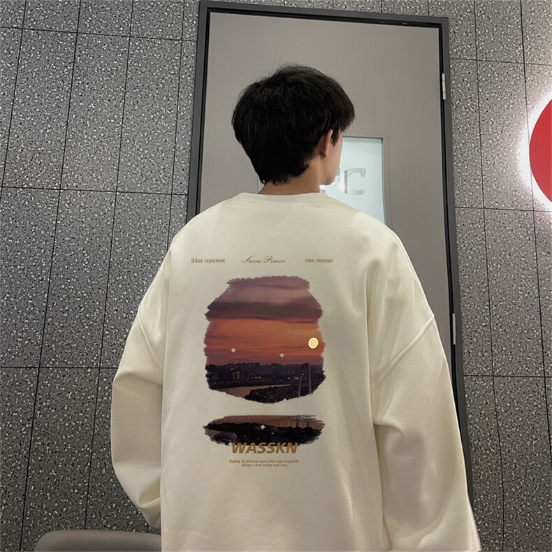 特P25控48秋冬新款男士圆领卫衣宽松休闲日常百搭上衣WQ2420,男装卫衣,电商B370