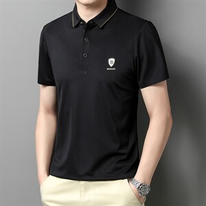 短袖T恤男纯色POLO衫夏季新款男士休闲潮流半袖体恤衫 P65图片