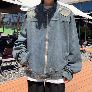 牛仔外套男士韩版潮流破洞宽松帅气2025春季ins新款夹克W6234-P78图片