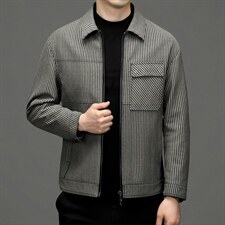 皮衣男新款2023秋季翻领男士单皮薄款中年商务休闲时尚外套男装，男装皮衣，电商B212（原钱塘6029）