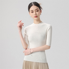 简约时尚短袖女士春季新款宽松遮肚百搭坎肩打底，女装针织衫/毛衣，清联羊绒