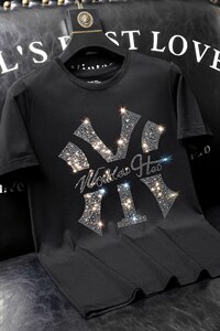 夏季套头短袖燙钻潮休闲圆领T恤亮片大码简欧QT4066-1-A1004-P40,男装T恤,电商A227B（原钱塘4066-1）
